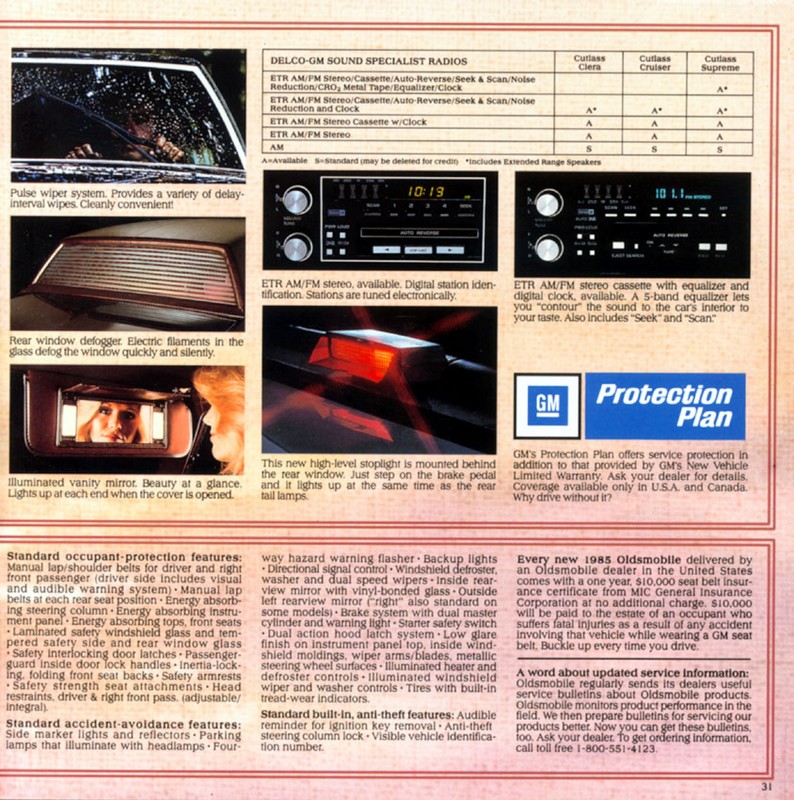 1985 Oldsmobile Cutlass Brochure Page 15